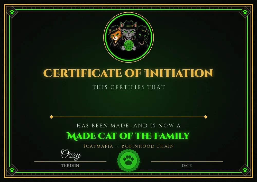 Made Cat certificate