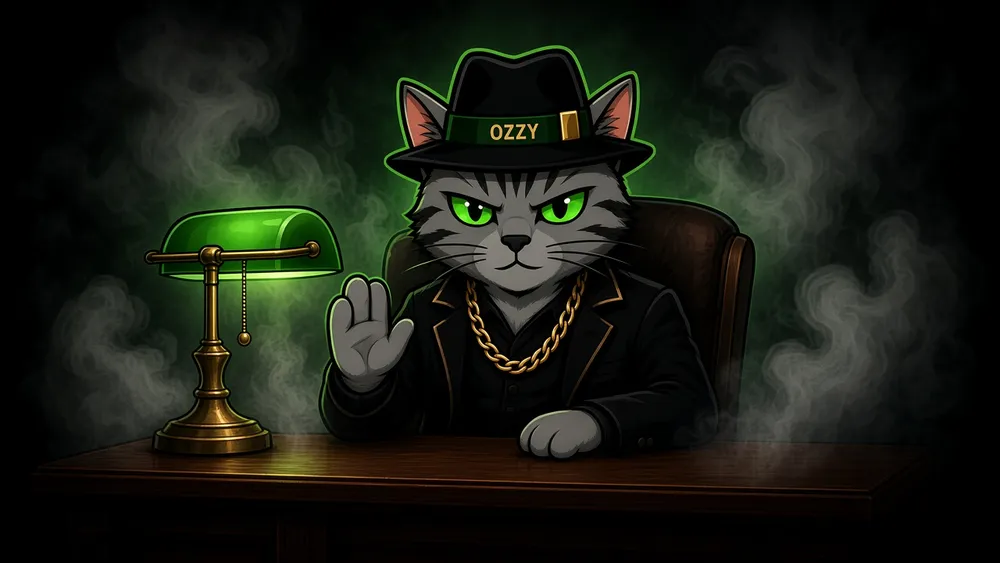 Ozzy at his desk