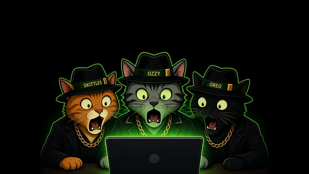 The crew shocked at a laptop