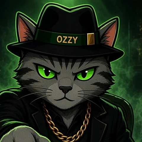 Ozzy, gray tabby in a black fedora